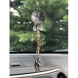 Seahorse and Sand Dollar Charms Chandelier Car Charm Car Interior Decoration Car Accessories Home Decor Sun Catcher