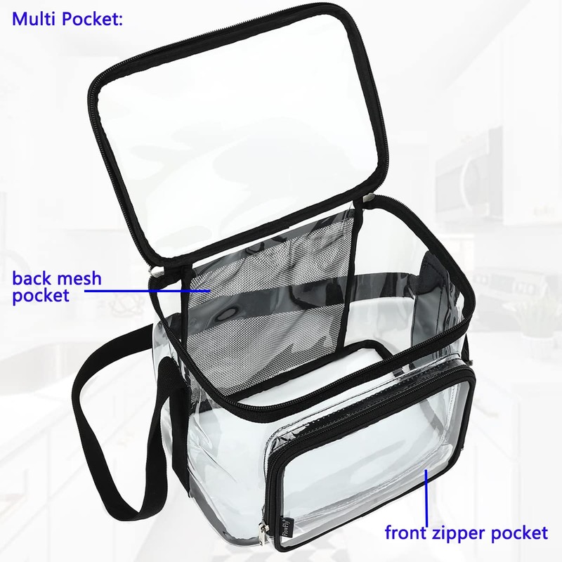 FlowFly Clear Lunch Bag Adult Large Heavy Duty Transparent Stadium