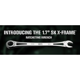 SK Hand Tool 80006 13 mm 6 Point X-Frame Metric Combination Ratcheting Wrench, Chrome, 1.7° Arc Swing, 216 Positions, Made in America