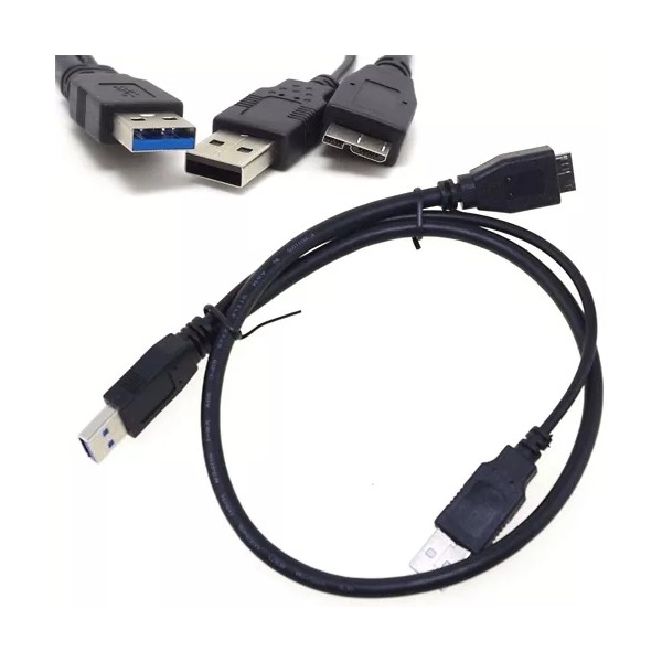 ABLEGRID 50cm USB 3.0 Y Power Data Cable Cord Lead
