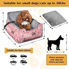 Dog Car Seats for Small Medium Sized Dogs Carseat for Car Funny Fuzzy Pet Dog Booster Car Seat Puppy Under 31 Lbs with Soft Plush Cushion&Washable Removable Cover