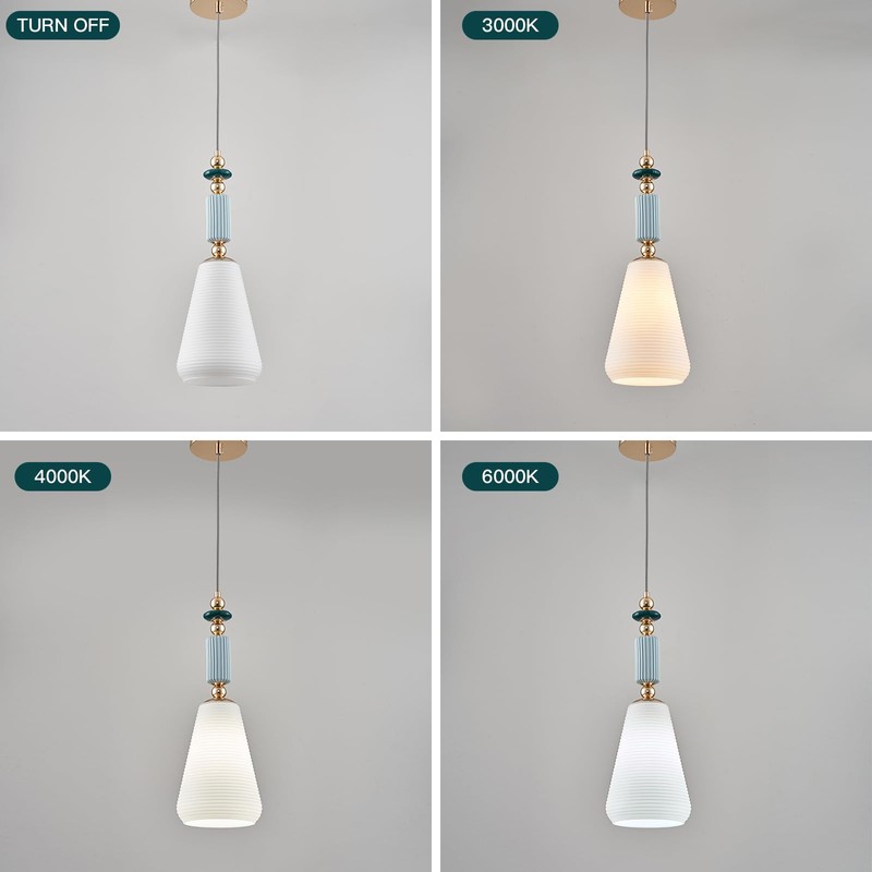 FALINNEAD Pendant Light Fixture Modern Pendant Lighting Hanging Lamp Milk
