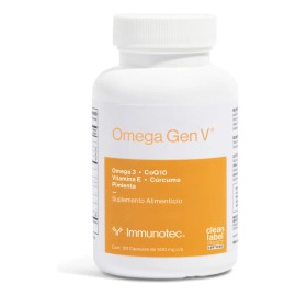 Omega Gen V Fórmula 5-en-1 | Omega-3 Con Epa & Dha + Coq10 Sabor Sin sabor