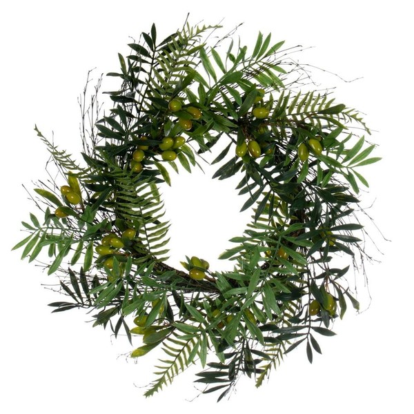 Vickerman 24" Artificial Mixed Olive Leaf Wreath