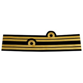 handembroideryuk Royal Navy Lt Lieutenant Rank Wire Cuff Sleeve, Two Bar Curl Rank Sleeve Pair