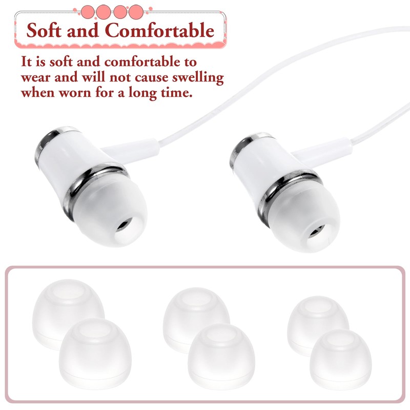 15 Pairs Silicone Ear Bud Replacement Pieces Earbuds Ear Tips