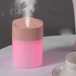 Cool Mist Small Humidifier, Multi-color LED Night Light, 200ml USB Desktop Mini Humidifier for Car, Office Room, Bedroom, 2 Mist Modes, Super Quiet (400ml)