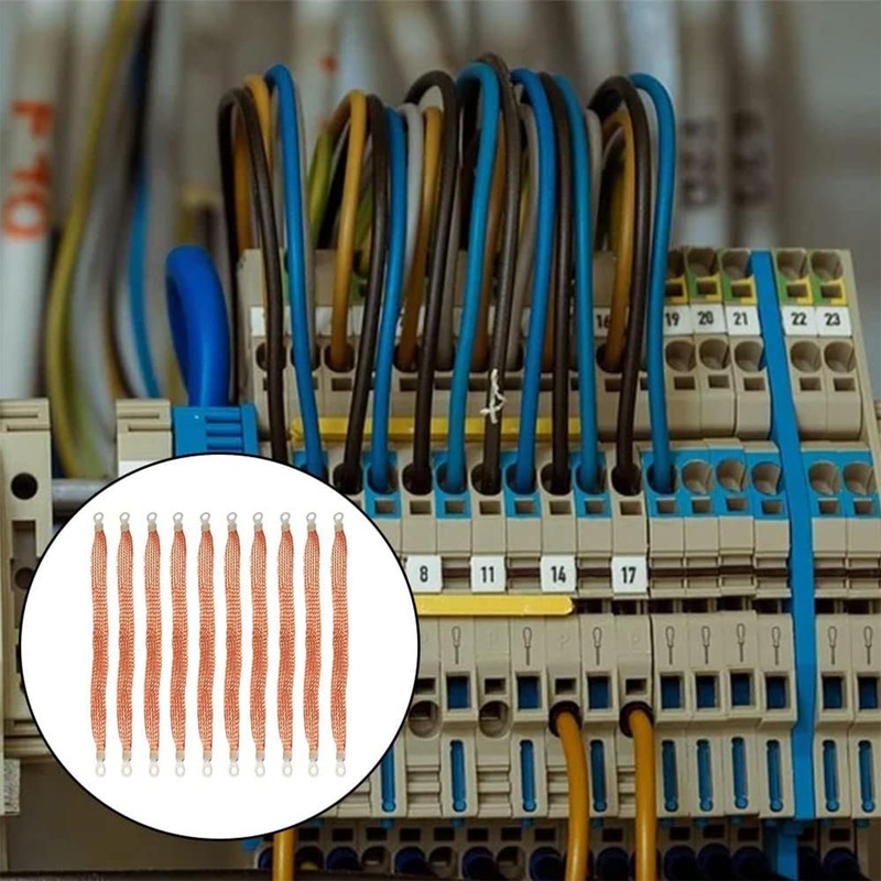 10 Pieces Universal Automotive Strap Ground Cable Heavy-duty Engine Earth