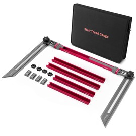 Stair Tread Template Tool, Stair Measuring Tool, Aluminum Alloy Stair Tread Jig, Adjustable Stair Tread Gauge for Accurately Measuring Angle, Length, & Depth, 17.9 to 58.9 inches Stair Tread Tool