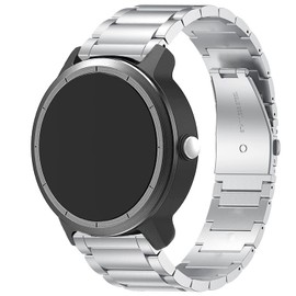 EANWireless Compatible with Garmin Vivoactive 5/Vivoactive 3 Replacement Strap Band，Milanese and Stainless Steel Metal Strap for Garmin Venu Sq 20mm/Forerunner 245 Music Smartwatch, Black+Silver