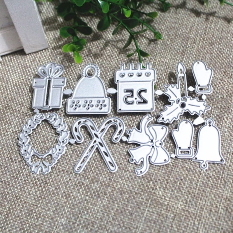 SEIWEI Christmas Embossing Folders Stencil Christmas Cutting Dies Snowflake Deer