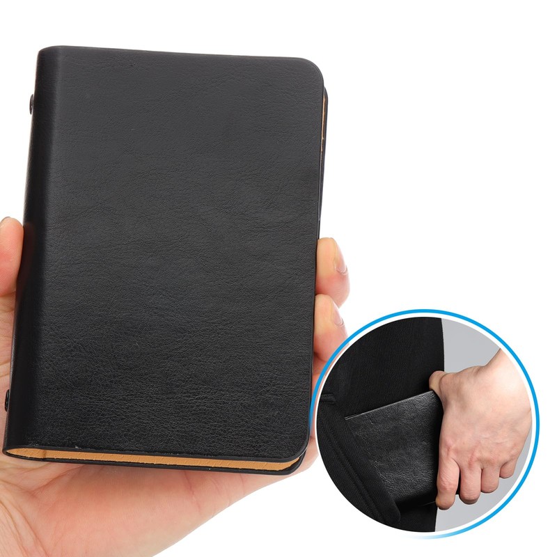 PATIKIL 6 Ring Binder Cover, 2 Pack A7 Leather Notebook