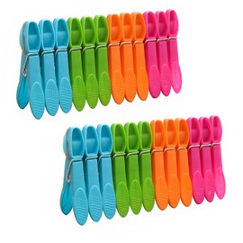 Clothes Pegs, 48 Packs Clothes Pegs for Washing Line, Strong Grip Washing Pegs with Multicolors, Rust Resistant Plastic Clothes Pegs, Laundry Pegs Clothespins Non Slip Laundry Clips for Home & Garden