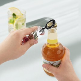 Yugada Metal Bottle Opener Kit, 10 Pcs Blank Bottle Opener Stainless Steel Bottle Opener Inserts, DIY Beer Opener Hardware DIY Craft Handmade Wood Turning Kits, Flat Bottle Opener Inserts (Black)