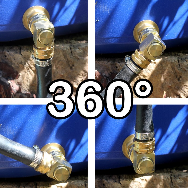 YELUN Garden Hose Swivel elbow Connector 90 Degree Solid Brass