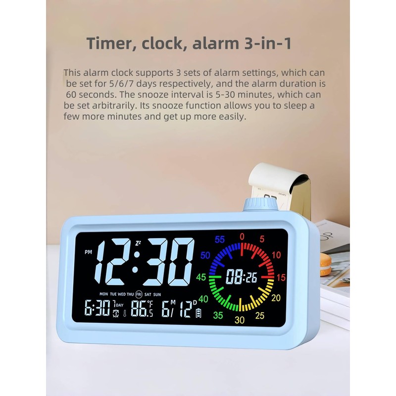 YHFITN Smart Visual Timer Alarm Clock, Countdown Timer Clocks with
