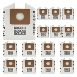 15 Pack 90667 Micro Shop Vac Bags Type A Replacement Filter Bags, compatible with Shop-Vac 1-1.5 Gallon Wet/Dry Vacuums, AllAround Vac Model# QAS60, part# 9066700 9066733