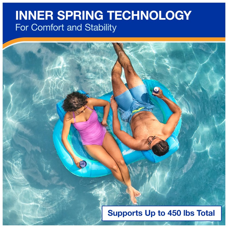 SwimWays Spring Float Premium Duo, Pool Chair Fits 2 Adults,