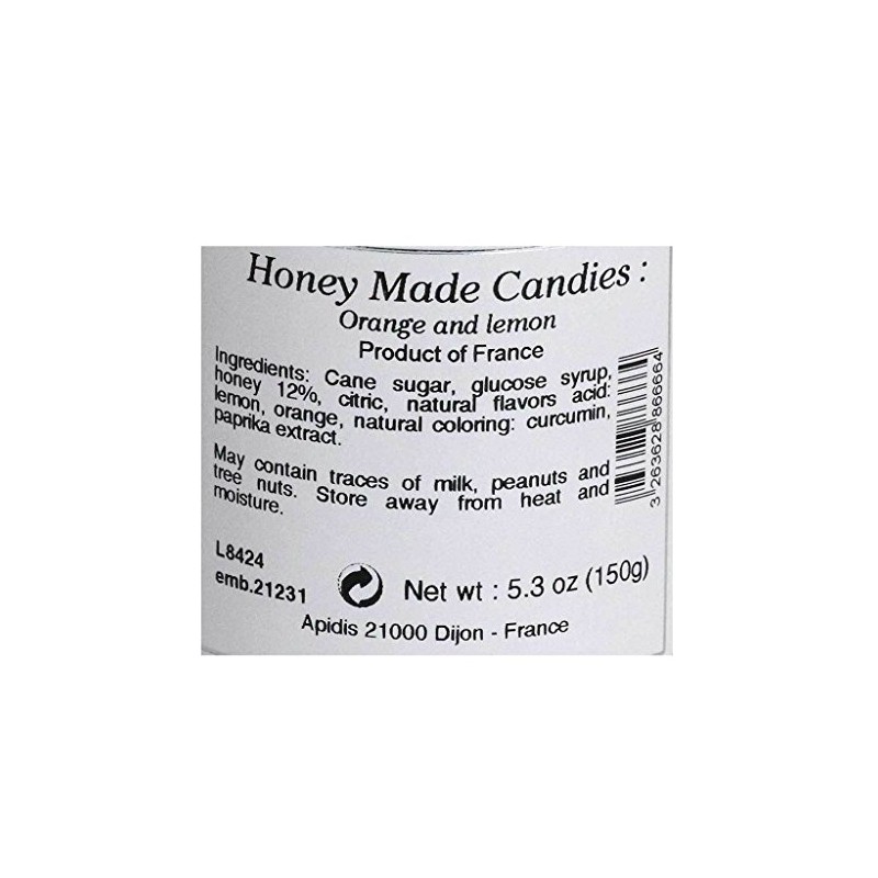 Abeille Diligente, Orange Lemon Honey Candy, 150g
