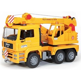 Bruder Man TGA Crane Truck 02754 | 1:16 Scale Construction Toy with Extendable Boom, Rotating Crane, and Outriggers | Made in Germany for Indoor and Outdoor Play