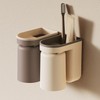 Toothbrush Holder Wall Mounted with Cup,2-in-1 Toothbrush Holders & Cups