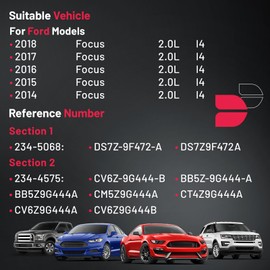 BDFHYK Oxygen Sensor Upstream & Downstream O2 Sensor, Compatible with 2014 2015 2016 2017 2018 Ford Focus 2.0L l4, 234-5068, 234-4575 Replacement 2PCS