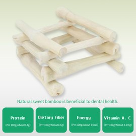 Bskllrgo Natural Sweet Bamboo Chew Sticks 350g (12.3oz) for Rabbits, Hamsters, Guinea Pigs - Small Animal Dental Toys, Long-Lasting Teeth Grinding Rodent Chews, Chinchilla Safe Treats