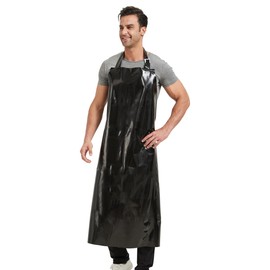 Nanxson CF3148 Unisex Apron TPU Odourless Environmentally Friendly Waterproof Adjustable Neck Shoulder Lightweight Work Apron, black