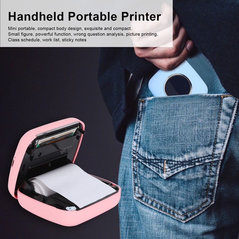 Mini Pocket Printer Bluetooth Thermal Portable Student Wrong Exercise Photo
