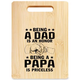 Briblaze Papa Cutting Chopping Board,Great Grandfather Gifts for Father's Day,Dad Grandpa Great-Grandpa Announcement Bamboo Cutting Boards for Kitchen