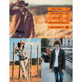 KEYNAT Men's Nylon Automatic Buckle Belt,Men's Ratchet Web Belt, Casual Web Click Belt with Slide Buckle for Jeans, No Holes Adjustable Trim to Fit