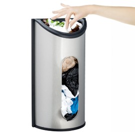 Greenco Plastic Bag Holder, Saver, & Dispenser, Wall Mount Plastic Bag Holders for Grocery Bags w/Extra Wide Opening Storage - Grocery Holder Dispenser for Trash and Shopping Bags