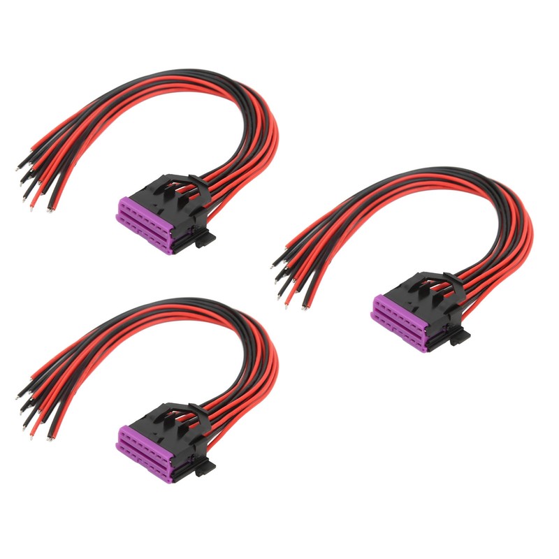 3 Pcs 16 Pin OBD2 Female Connector Cables 30cm J1962