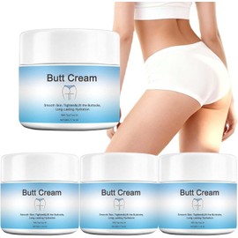 Crema para glúteos, crema reafirmante para glúteos, muslos, para estirar la piel, piel flácida, loción corporal hidratante e iluminadora para un tono de piel suave y uniforme (4Pcs)