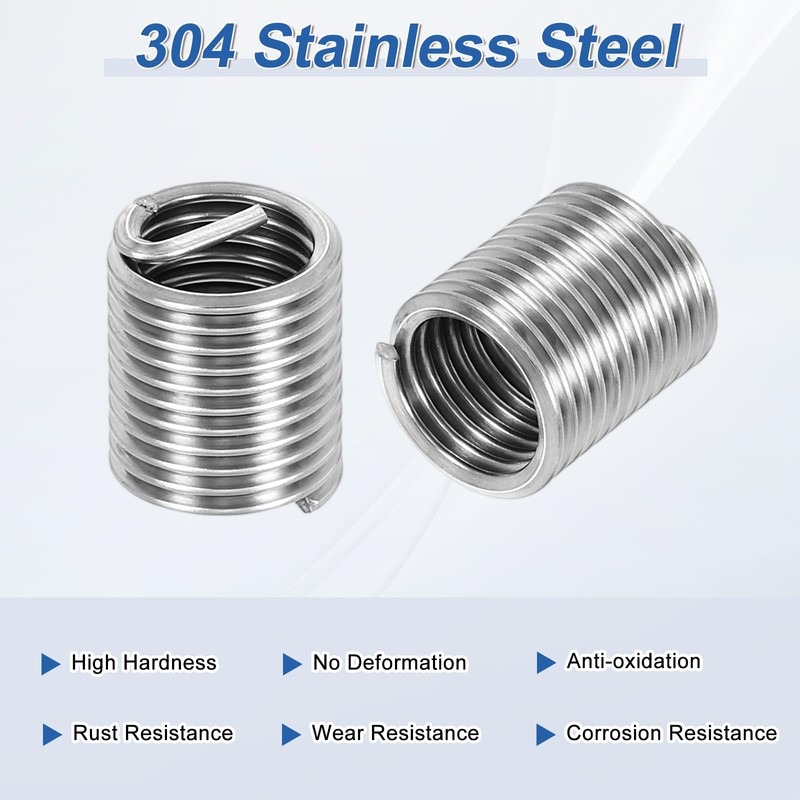 PATIKIL Wire Thread Inserts M12x1.75 Metric 2D 24mm, 20Pcs 304