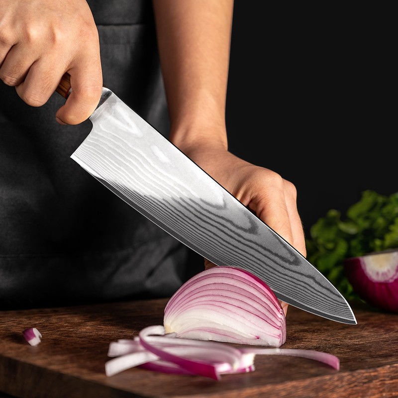 FUJUNI Damascus Chef Knife 8 inch 67-Layer Damascus VG10 Steel-