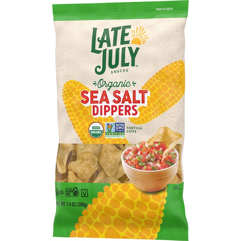 Late July Snacks Organic White Corn Tortilla Chip Dippers, 7.4