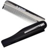 Kent 20T Handmade Folding Pocket Comb for Men, Fine Tooth
