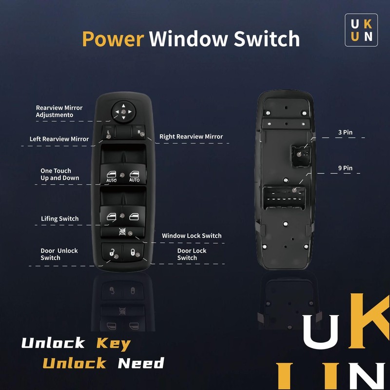 OE No:68110866AB Master Power Window Switch 3+9 pin for 13-15