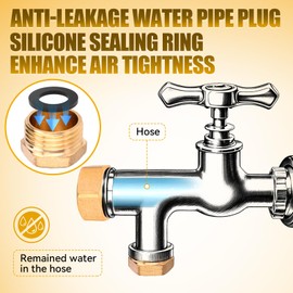 lompyeu Pack of 16 Blanking Plugs, Blanking Plugs 1/8 1/4 1/2 3/8 Inch Male Thread and Female Thread, Threaded Plugs for Washing Machine and Dishwasher Water Pipe