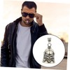 Kisangel 4pcs Skull Bell Pendant Necklace for Men Punk Style