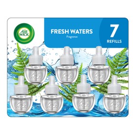 Air Wick Plug in Scented Oil Refill, 7 Ct, Fresh Waters, Air Freshener, Essential Oils