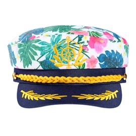 SOIMISS Yacht Captain Hat Sailor Hats Embroidery Sailor Captain's Hat Marine Admiral Costume Hat for Women Men Adults (White)