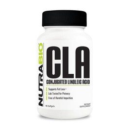 NutraBio CLA Conjugated Linoleic Acid Supplement 800mg Softgels, 90 Tablets, 1 Count / NutraBio CLA 공액 리놀레산 보충제 800mg 소프트젤 90정, 1개