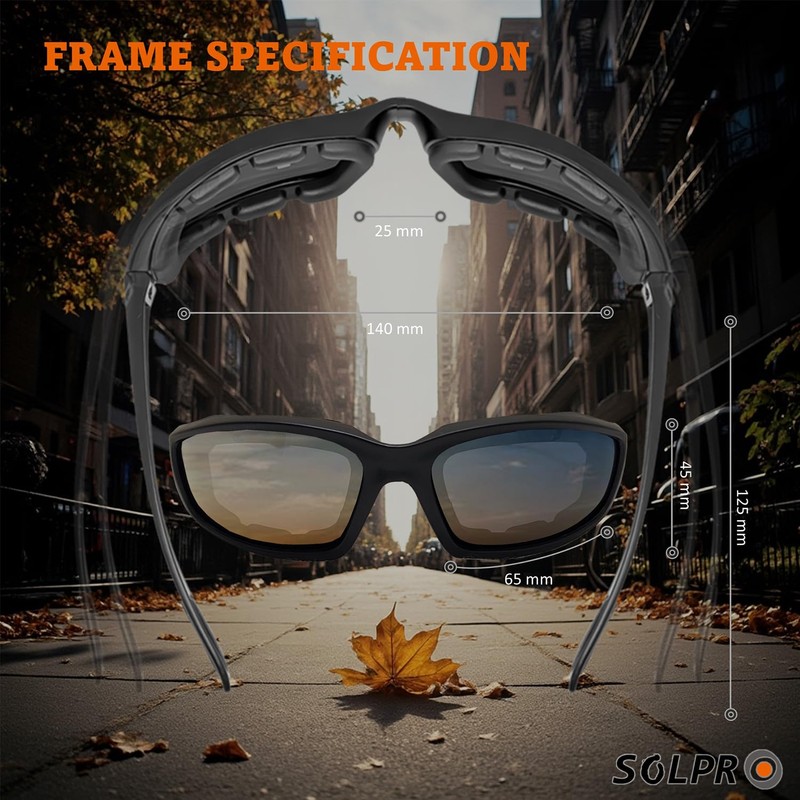 SOL PRO 3 Pairs Motorcycle Riding Glasses, Polarized UV Protection,