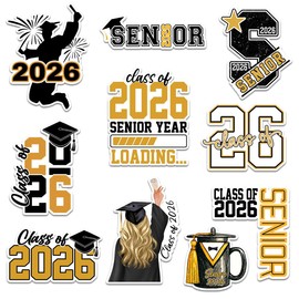 (10Pcs) Senior 2026 Sticker Pack, Cute Girly High School Sticker, Graduation Class of 2026 Gift, College Student Decoration for Laptop Planner Tablet Kindle Vehicles (Senior 4, 3 Inches)