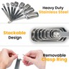 Stainless Steel Measuring Spoons Set of 14 with Leveler, Rectangular