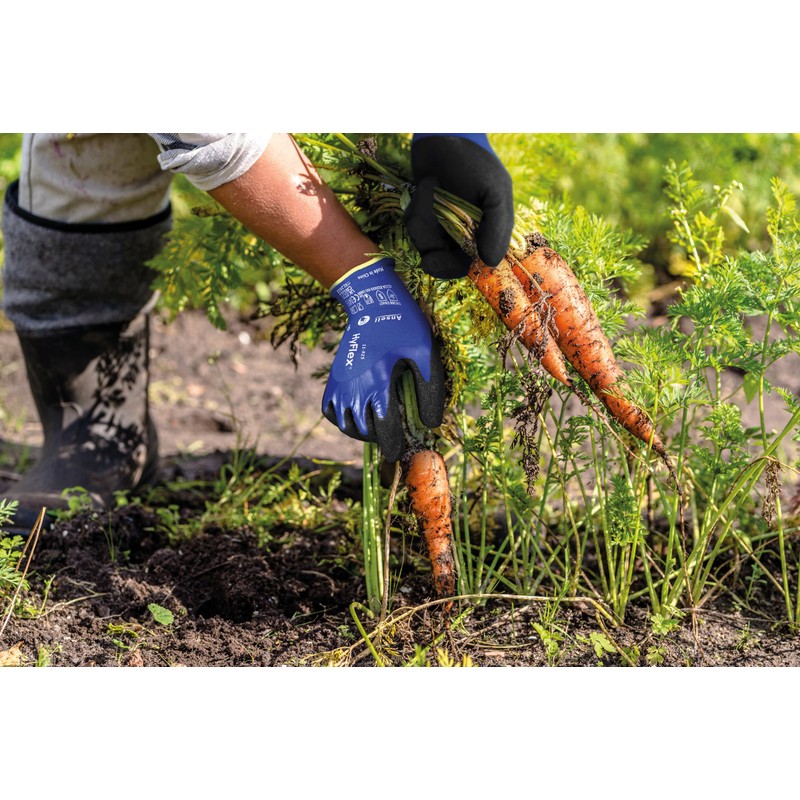 Ansell HyFlex 11-925 Oil-Resistant Work Gloves, Non-Slip Nitrile Coating, Waterproof