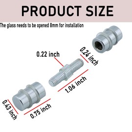 6PCS Glass Shelf Pin Shelf Support Peg Double Head Antislip Shelf Pins with Soft Plastic Washer Metal Studs Holder Support Clips for Glass Shelf Furniture Showcase