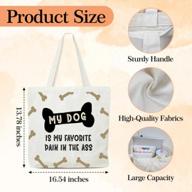 OZTEMETY Dog Tote Bag, Dog Themed Gifts Bag, Bones Printed Tote Bag, Gifts For Dog Lovers, Women's Canvas Tote Bag, Reusable Shopping Bags, Christmas Gifts, Thanksgiving Gifts For Friends-57